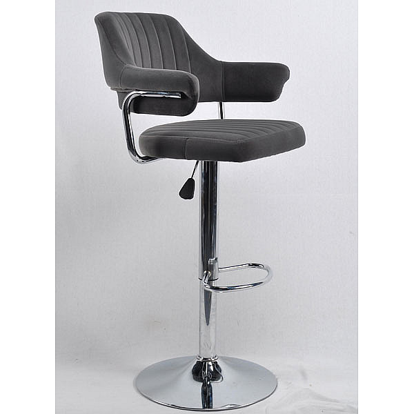 Барний стілець Onder Mebli Jeff BAR CH-BASE Сірий B-1004 Оксамит-0