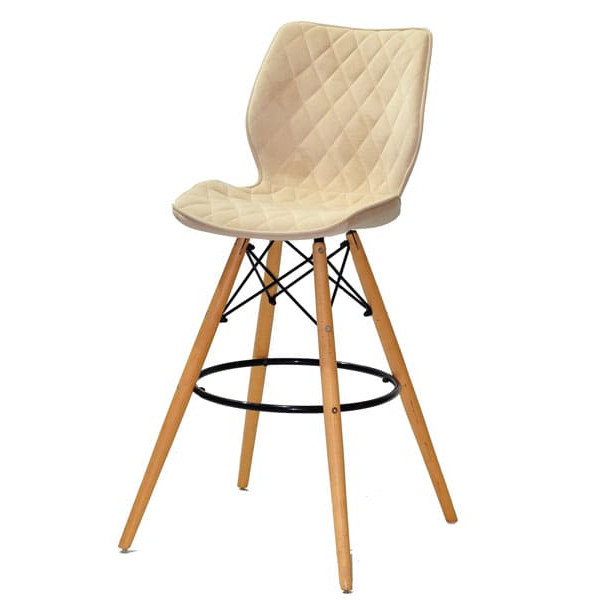 Барный стул Onder Mebli Nolan BAR 75 Бежевый B-1005 Бархат-1