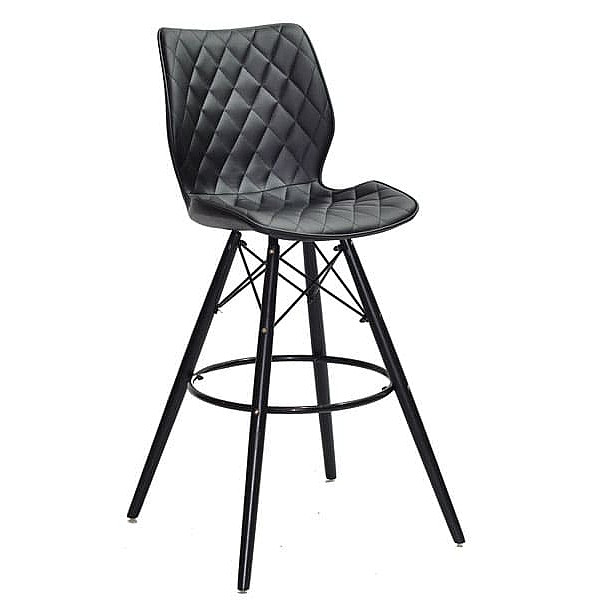 Барный стул Onder Mebli Nolan BAR 75 - BK Черный Экокожа-0