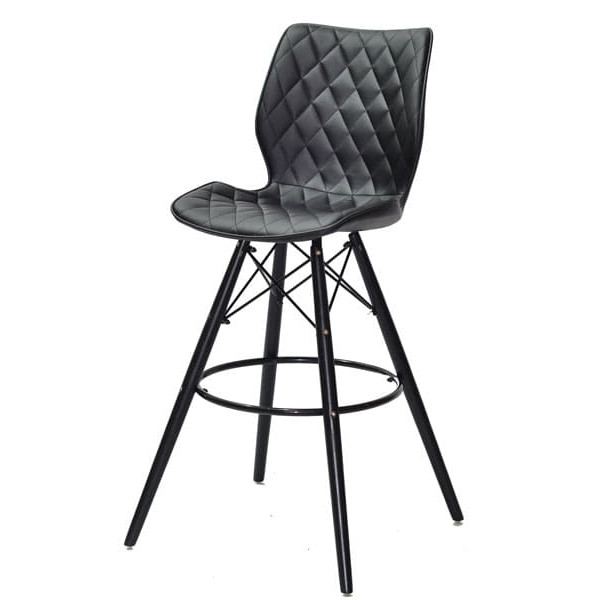 Барный стул Onder Mebli Nolan BAR 75 - BK Черный Экокожа-1