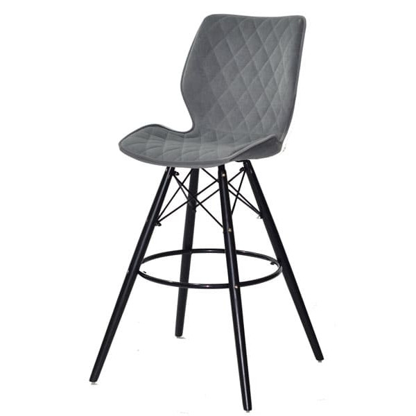 Барний стілець Onder Mebli Nolan BAR 75 - BK Сірий B-1004 Оксамит-1