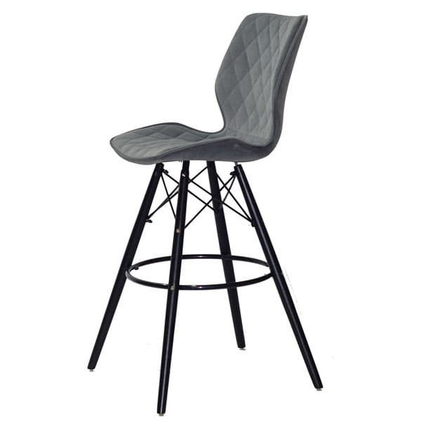 Барний стілець Onder Mebli Nolan BAR 75 - BK Сірий B-1004 Оксамит-2