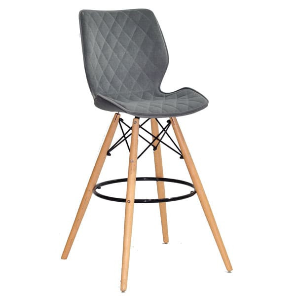 Барний стілець Onder Mebli Nolan BAR 75 Сірий B-1004 Оксамит-0