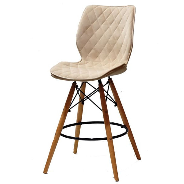 Напівбарний стілець Onder Mebli Nolan BAR 65 Бежевий B-1005 Оксамит-1