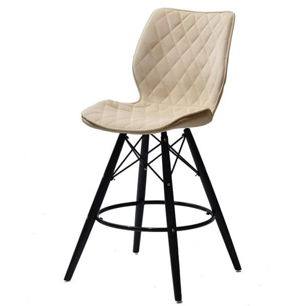 Напівбарний стілець Onder Mebli Nolan BAR 65 - BK Бежевий B-1005 Оксамит-1