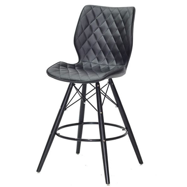 Напівбарний стілець Onder Mebli Nolan BAR 65 - BK Чорний Екошкіра-1