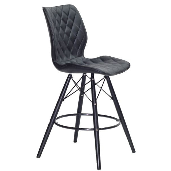 Напівбарний стілець Onder Mebli Nolan BAR 65 - BK Чорний Екошкіра-2