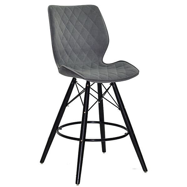 Напівбарний стілець Onder Mebli Nolan BAR 65 - BK Сірий B-1004 Оксамит-0