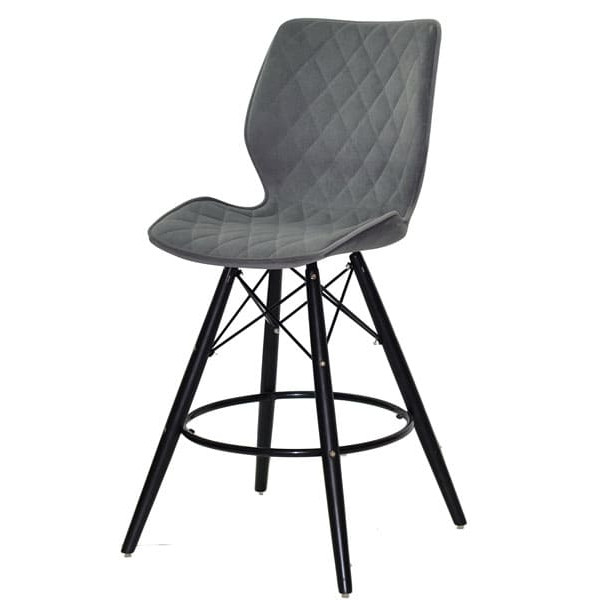 Напівбарний стілець Onder Mebli Nolan BAR 65 - BK Сірий B-1004 Оксамит-1