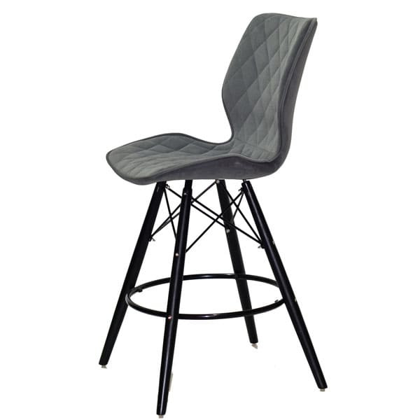 Напівбарний стілець Onder Mebli Nolan BAR 65 - BK Сірий B-1004 Оксамит-3