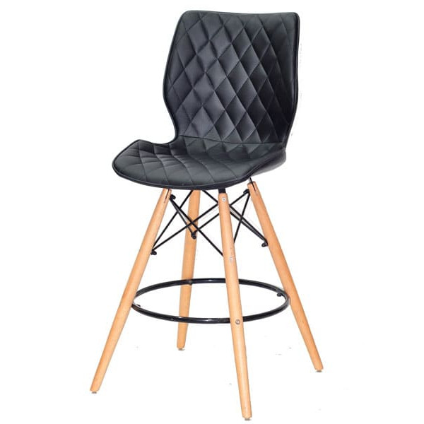 Напівбарний стілець Onder Mebli Nolan BAR 65 Чорний Екошкіра-1