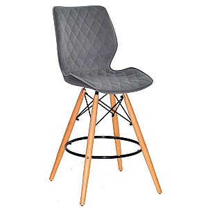 Напівбарний стілець Onder Mebli Nolan BAR 65 Сірий B-1004 Оксамит