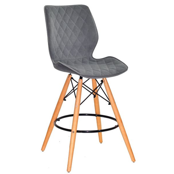 Полубарный стул Onder Mebli Nolan BAR 65 Серый B-1004 Бархат-0