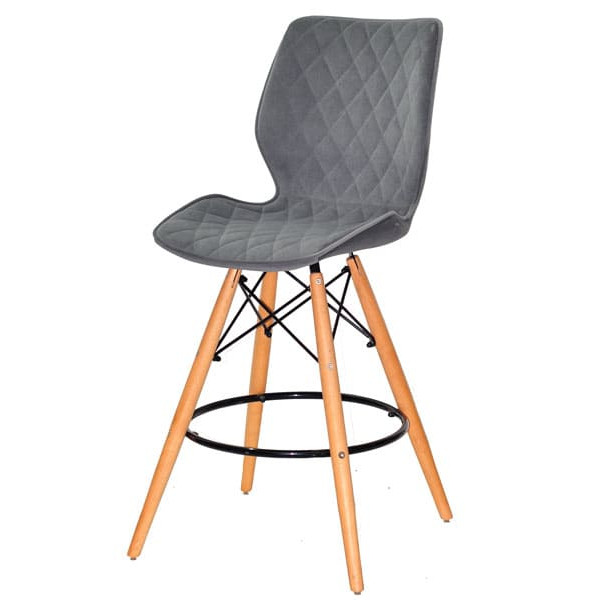 Полубарный стул Onder Mebli Nolan BAR 65 Серый B-1004 Бархат-1