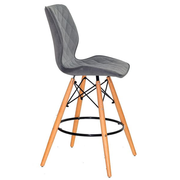 Полубарный стул Onder Mebli Nolan BAR 65 Серый B-1004 Бархат-2