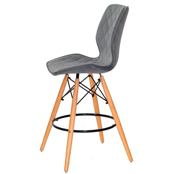 Полубарный стул Onder Mebli Nolan BAR 65 Серый B-1004 Бархат-3