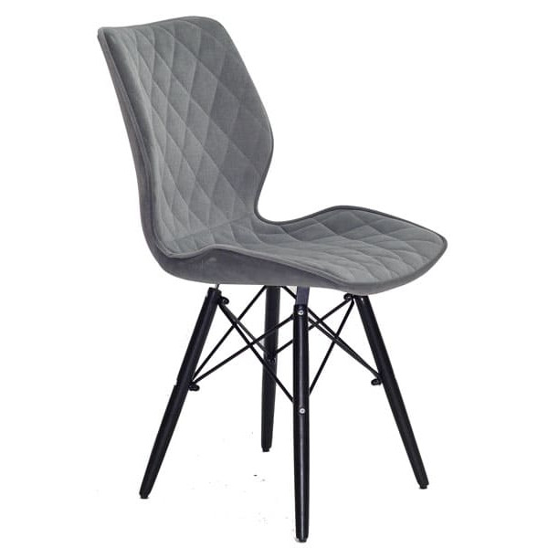 Стілець Onder Mebli Nolan BK Сірий B-1004 Оксамит-2