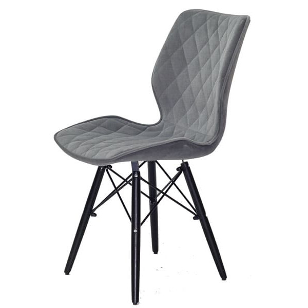 Стілець Onder Mebli Nolan BK Сірий B-1004 Оксамит-3