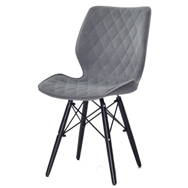 Стілець Onder Mebli Nolan BK Сірий B-1004 Оксамит-1