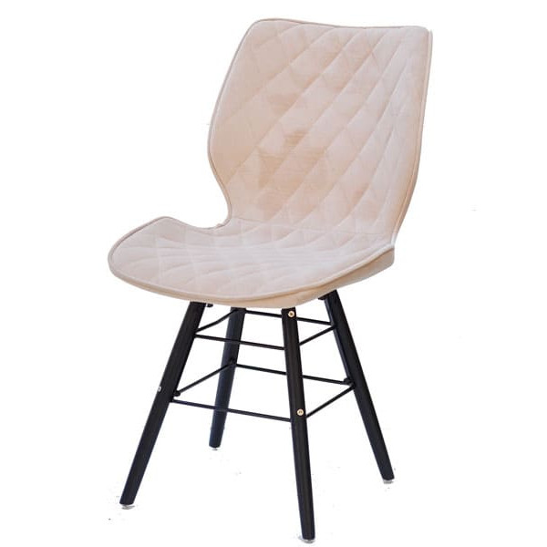 Стілець Onder Mebli Nolan Q-BK Бежевий B-1005 Оксамит-1