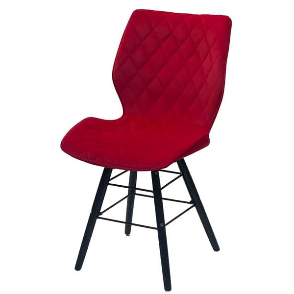 Стілець Onder Mebli Nolan Q-BK Червоний B-1016 Оксамит-1