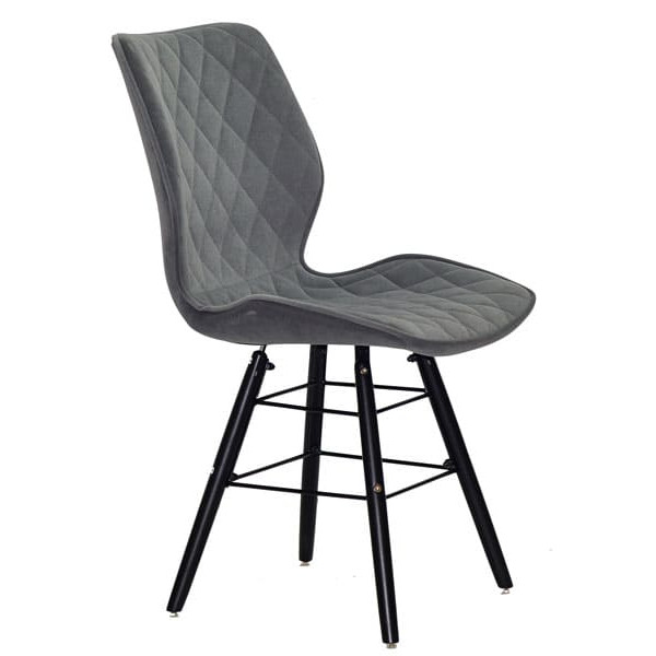 Стул Onder Mebli Nolan Q-BK Серый B-1004 Бархат-2