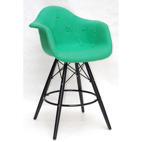 Полубарное кресло Onder Mebli Leon BAR 65-BK Шерсть Зеленый W-17-0