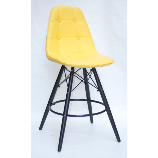 Напівбарний стілець Onder Mebli Alex BAR 65-BK Жовтий 12 Екошкіра-0
