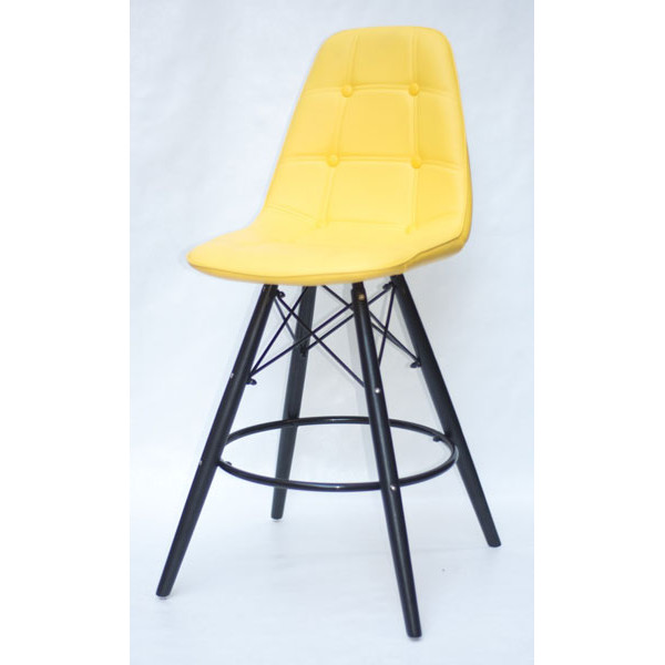 Напівбарний стілець Onder Mebli Alex BAR 65-BK Жовтий 12 Екошкіра-1