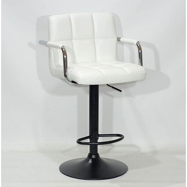 Барний стілець Onder Mebli Arno-Arm BAR BK-BASE Білий Екошкіра-0