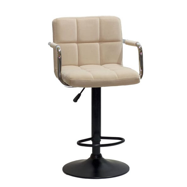 Барный стул Onder Mebli Arno-Arm BAR BK-BASE Бежевый B-1005 Бархат-0