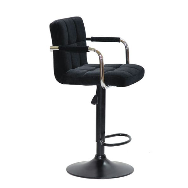 Барный стул Onder Mebli Arno-Arm BAR BK-BASE Черный B-1011 Бархат-2