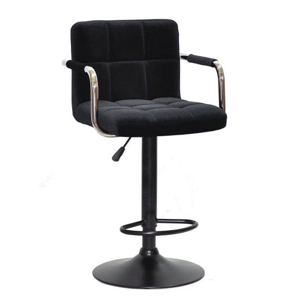 Барный стул Onder Mebli Arno-Arm BAR BK-BASE Черный B-1011 Бархат-0