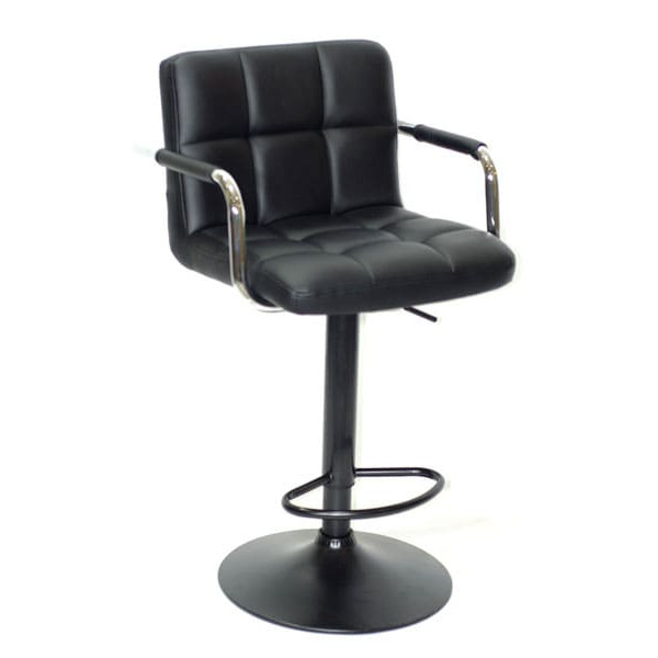 Барный стул Onder Mebli Arno-Arm BAR BK-BASE Черный Экокожа-0
