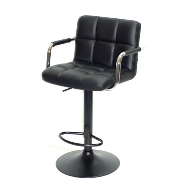 Барный стул Onder Mebli Arno-Arm BAR BK-BASE Черный Экокожа-1
