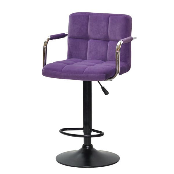Барный стул Onder Mebli Arno-Arm BAR BK-BASE Пурпурный B-1013 Бархат-1