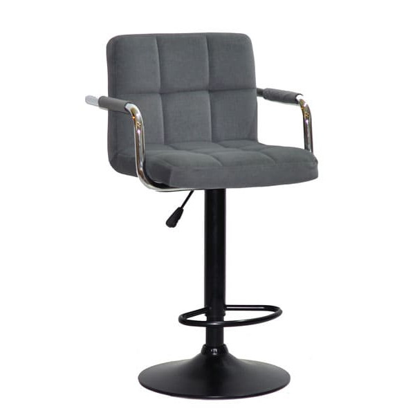 Барный стул Onder Mebli Arno-Arm BAR BK-BASE Серый B-1004 Бархат-0
