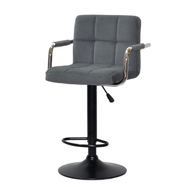 Барный стул Onder Mebli Arno-Arm BAR BK-BASE Серый B-1004 Бархат-1