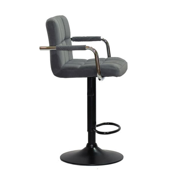 Барный стул Onder Mebli Arno-Arm BAR BK-BASE Серый B-1004 Бархат-2