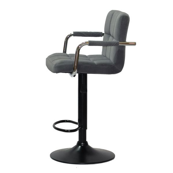Барный стул Onder Mebli Arno-Arm BAR BK-BASE Серый B-1004 Бархат-3