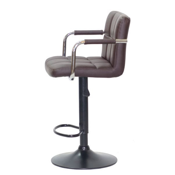 Барний стілець Onder Mebli Arno-Arm BAR BK-BASE Темно-коричневий 1015 Екошкіра-3