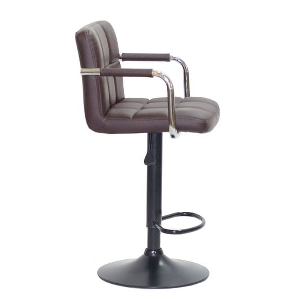 Барний стілець Onder Mebli Arno-Arm BAR BK-BASE Темно-коричневий 1015 Екошкіра-2
