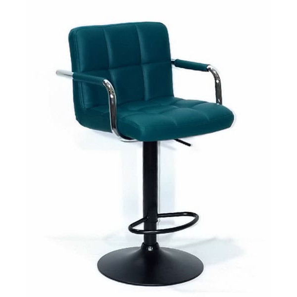 Барний стілець Onder Mebli Arno-Arm BAR BK-BASE Зелений 1002 Екошкіра-0
