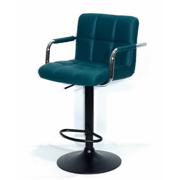 Барний стілець Onder Mebli Arno-Arm BAR BK-BASE Зелений 1002 Екошкіра-1
