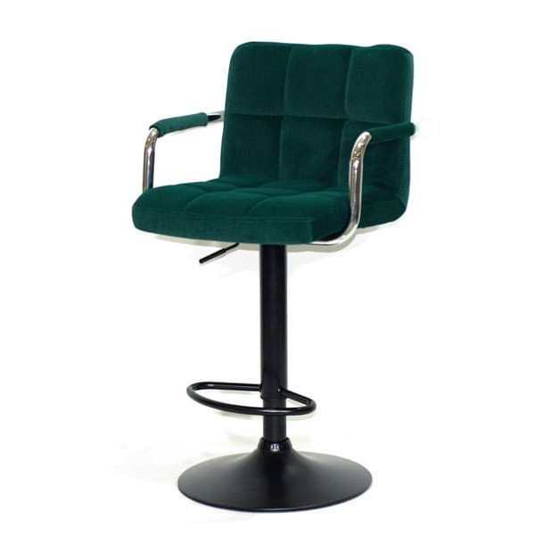 Барный стул Onder Mebli Arno-Arm BAR BK-BASE Зеленый B-1003 Бархат-1
