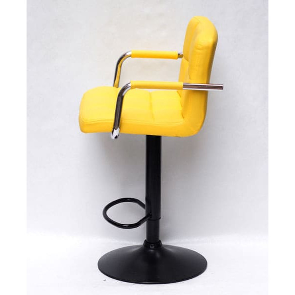 Барний стілець Onder Mebli Arno-Arm BAR BK-BASE Жовтий 1006 Екошкіра-3