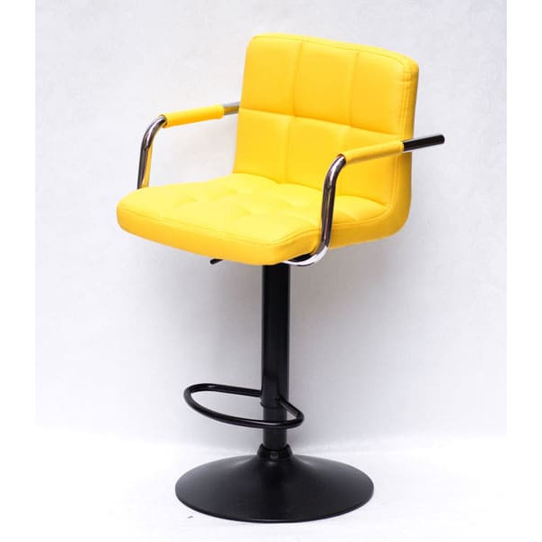 Барний стілець Onder Mebli Arno-Arm BAR BK-BASE Жовтий 1006 Екошкіра-1