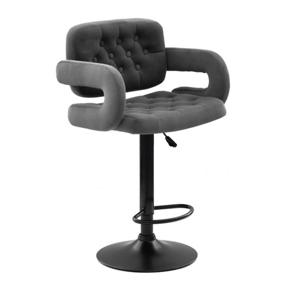 Барный стул Onder Mebli Gor BAR BK-BASE Серый B-1004 Бархат-0