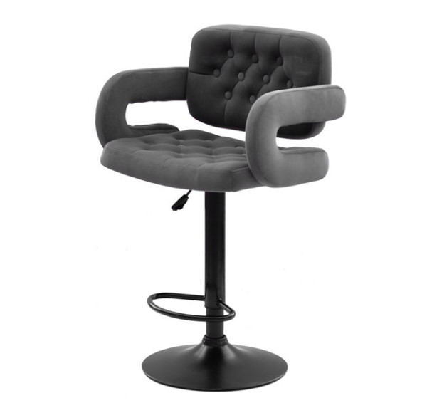 Барный стул Onder Mebli Gor BAR BK-BASE Серый B-1004 Бархат-1