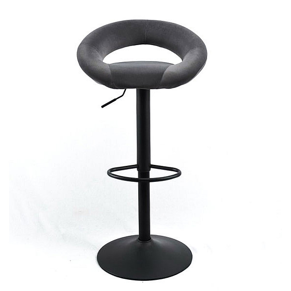 Барний стілець Onder Mebli Holy BAR BK-BASE Сірий B-1004 Оксамит-0